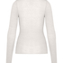 super soft Lace V-Neck shirt with Cashmere, White