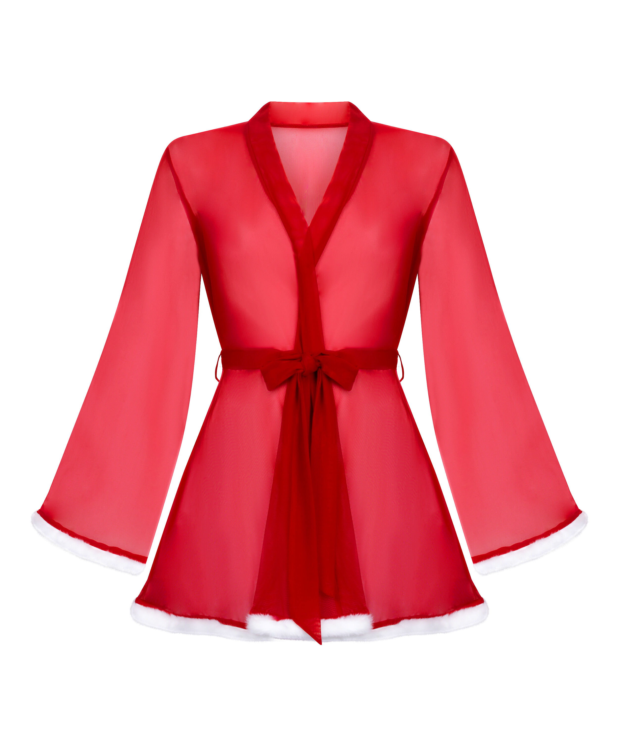 Santa Mesh Kimono, Red