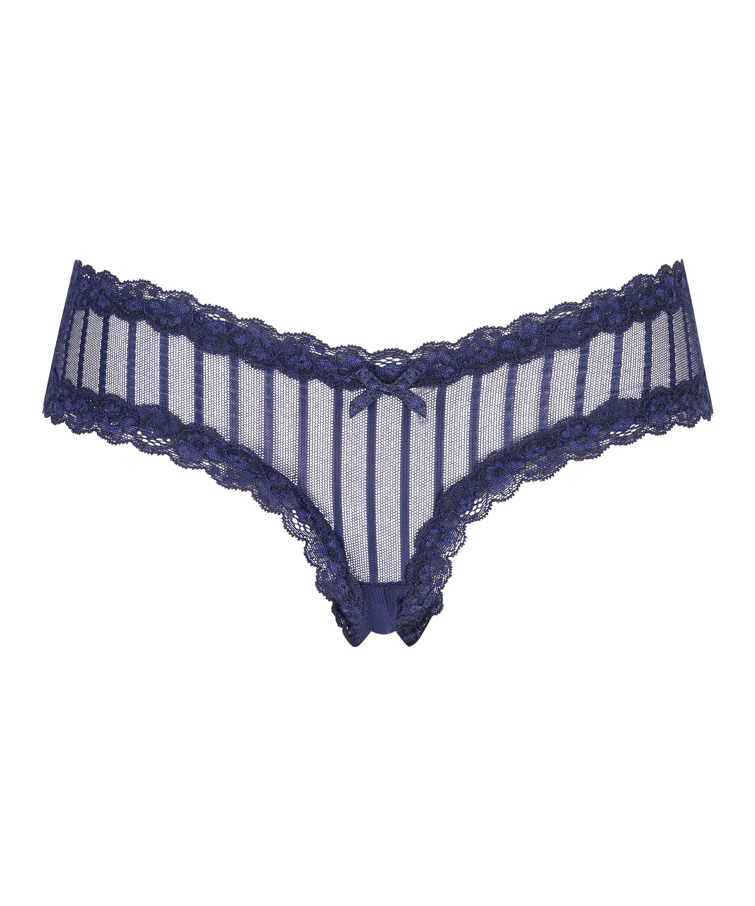 V-shaped Brazilian knickers mesh, Blue, main