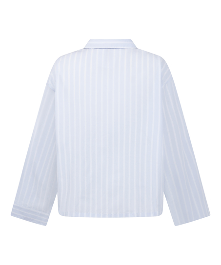 Jacket Woven Cotton Stripe, Blue