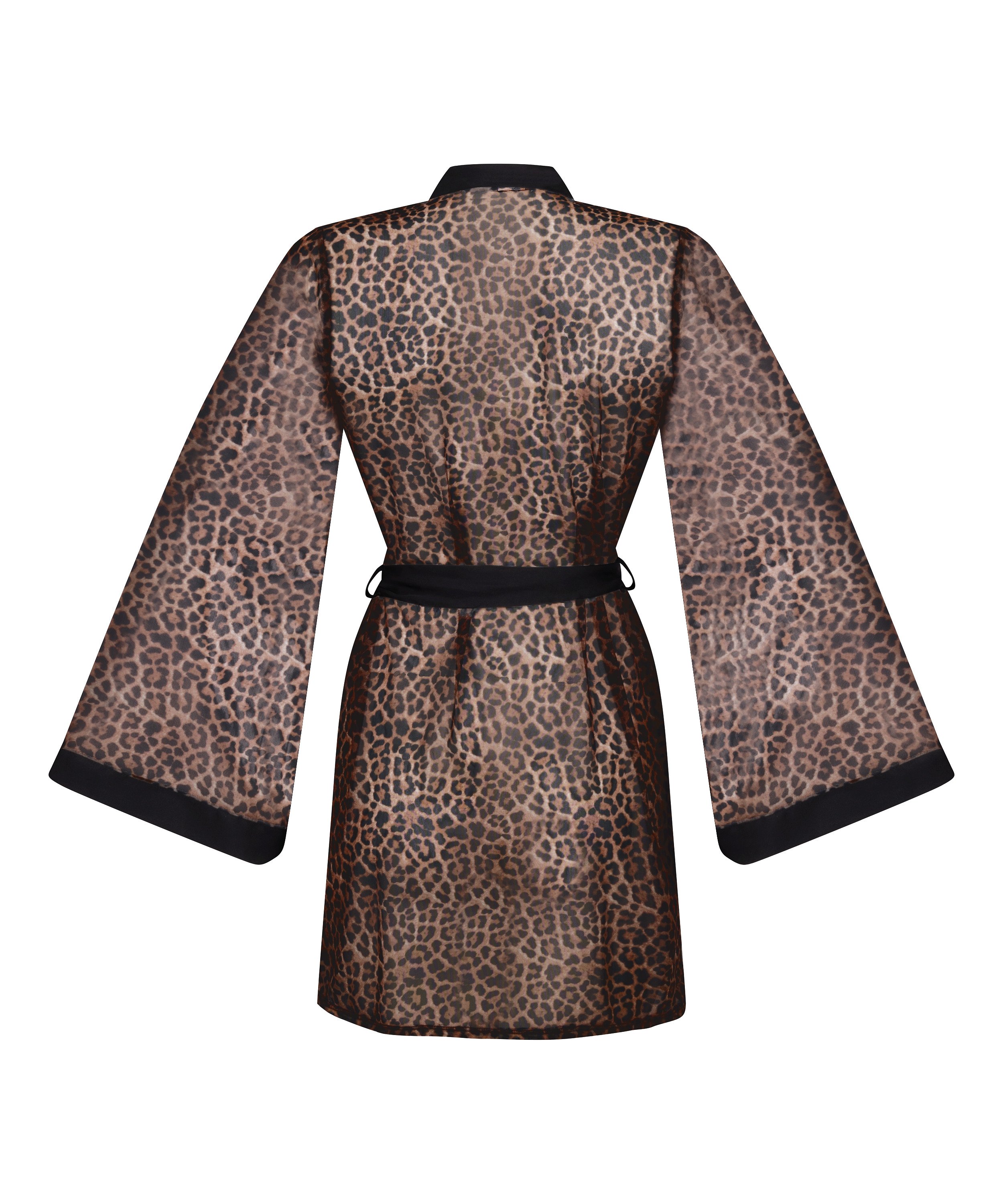 Leopard Mesh Kimono, Black, main