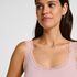 Singlet Rib Jersey Lace, Pink