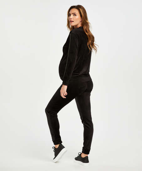 Velvet Shimmer maternity jogging bottoms, Black