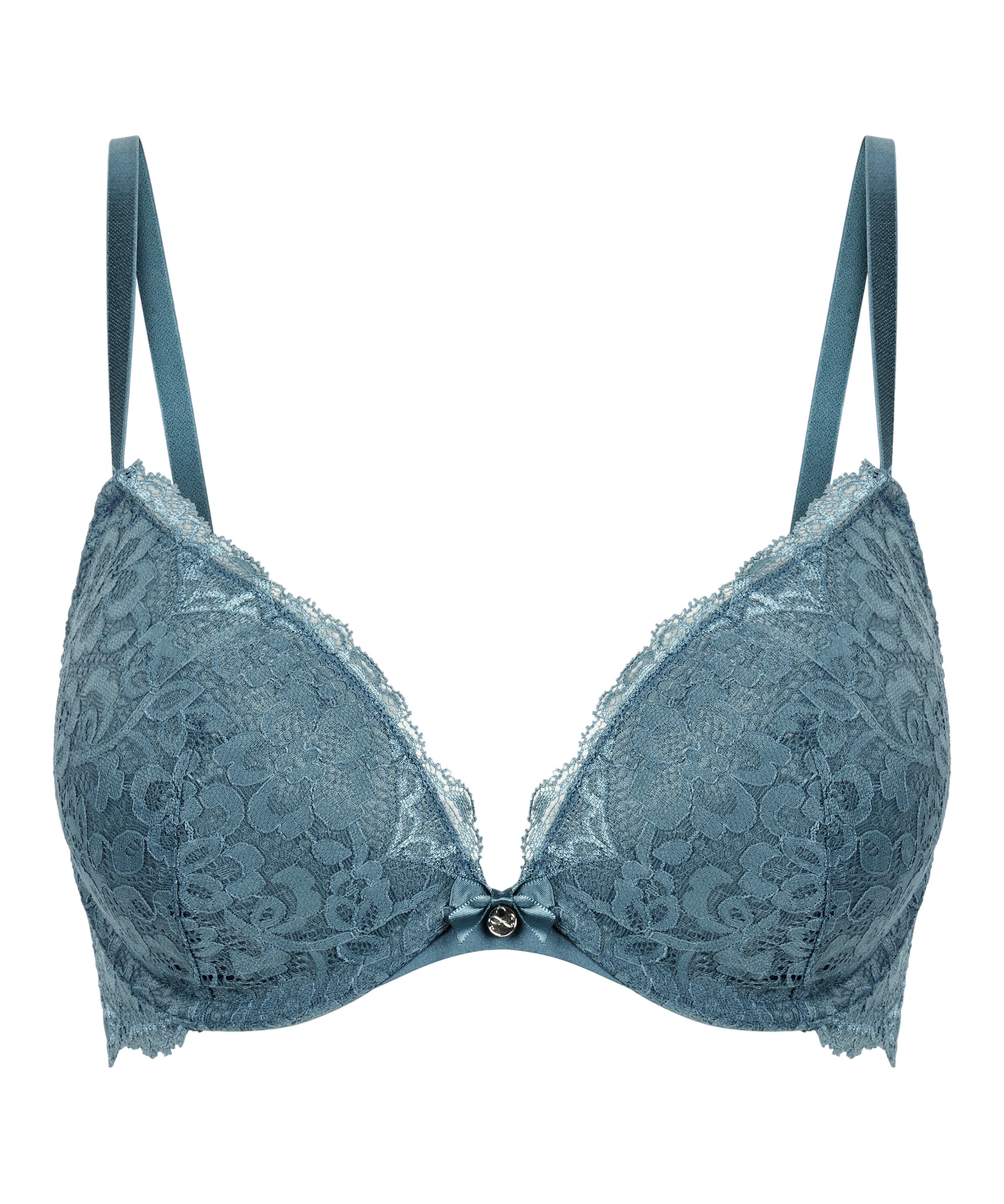 Marine Padded Push-Up Underwired Bra, Blue