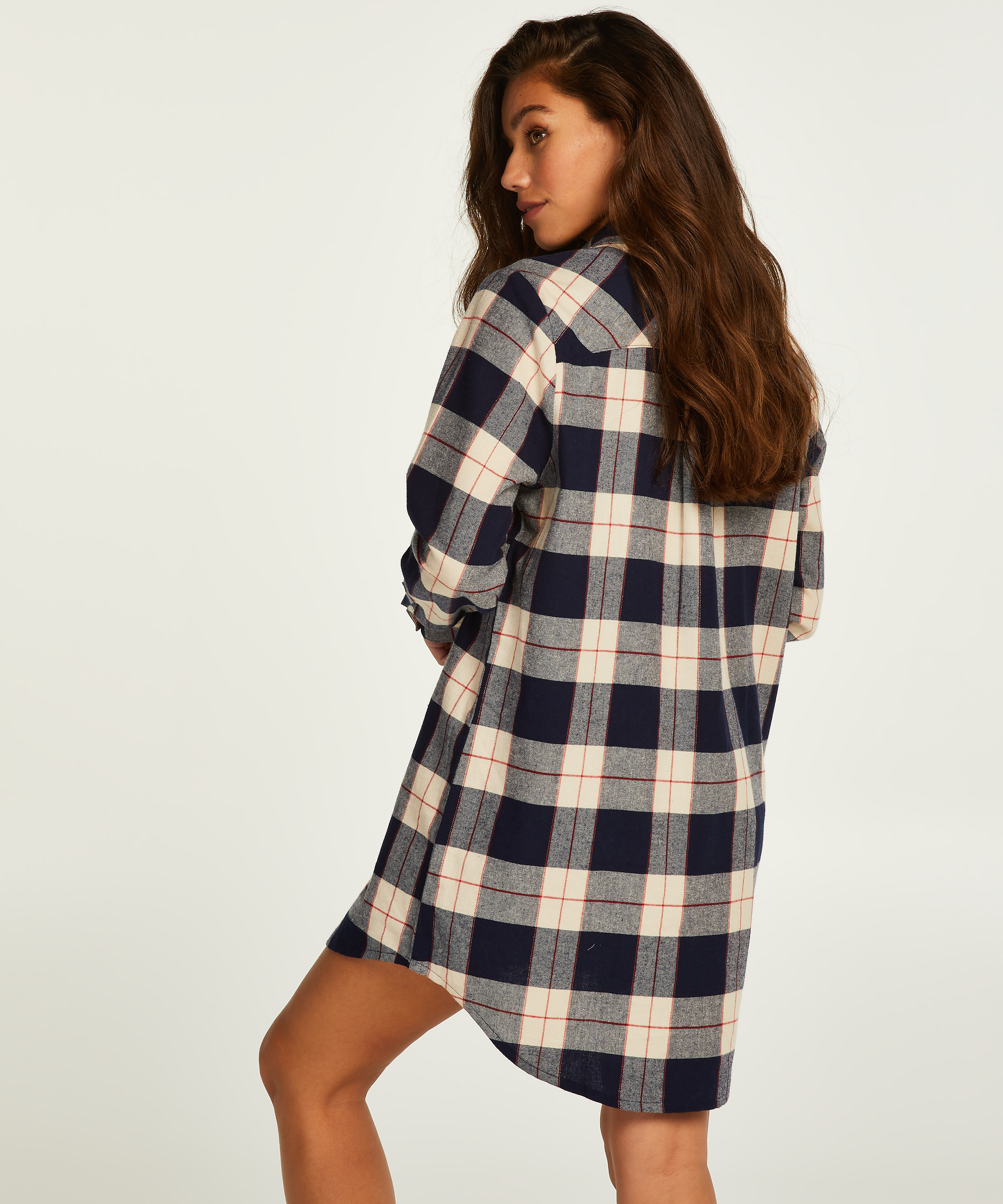 Boyfriend Check Nightshirt, Blue, main