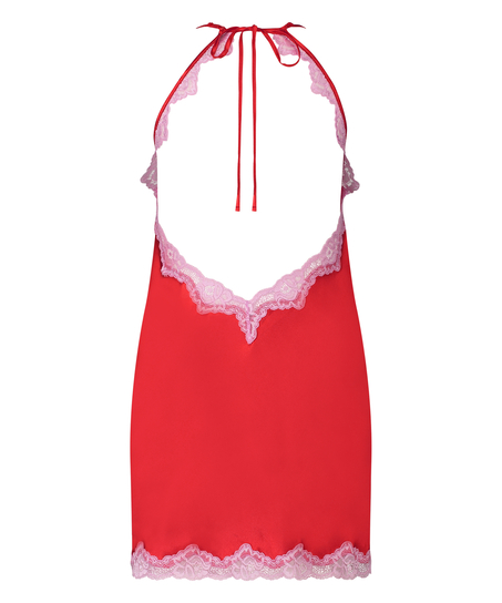 Satin slipdress, Red