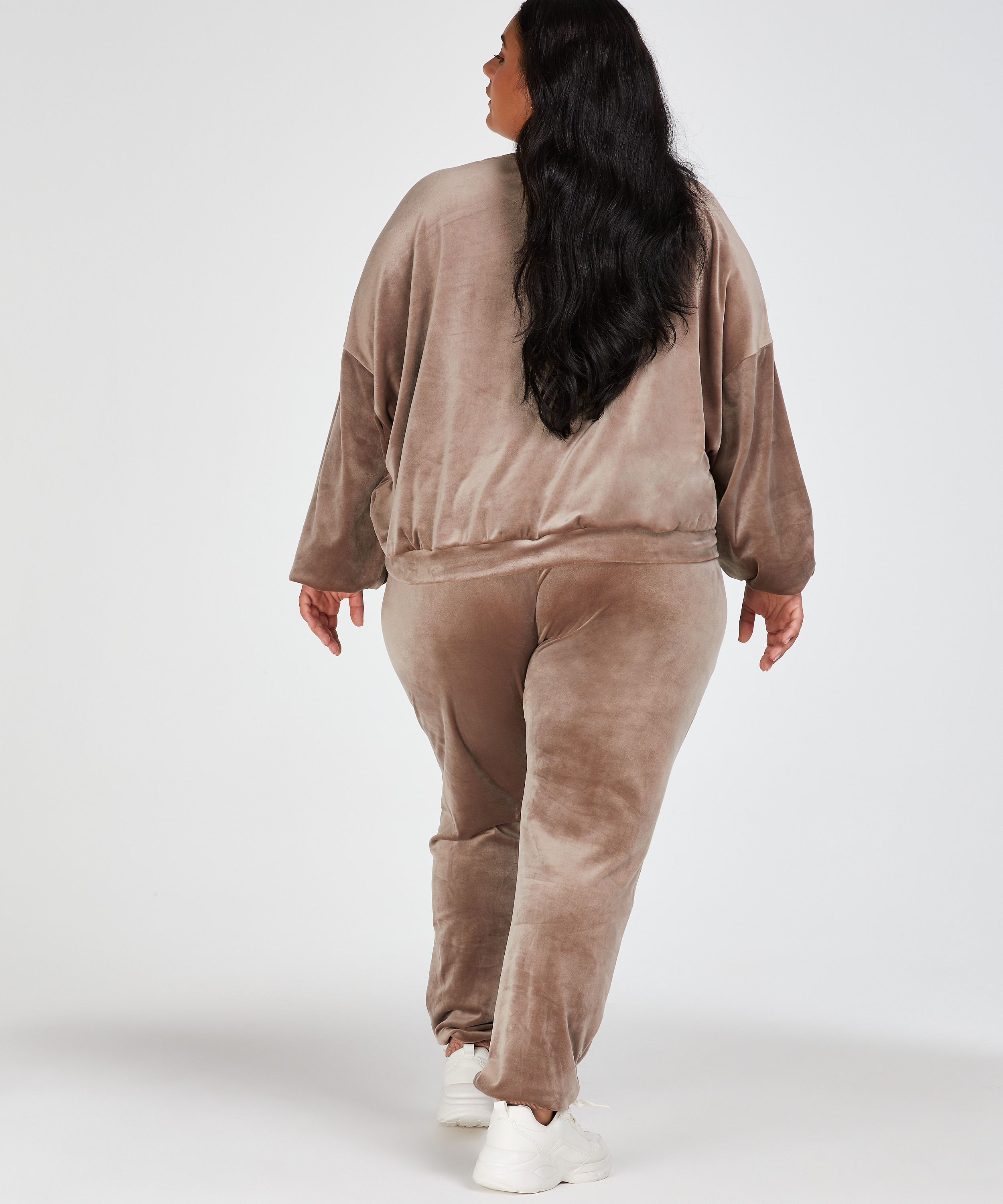 Lurex velours top, Brown, main