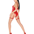15 Denier Stockings Lace Backseam, Red