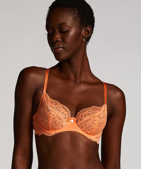 Marine Non-Padded Underwired Bra, Orange