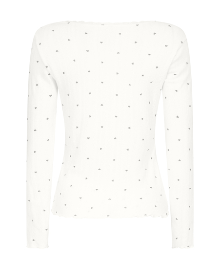 Pointelle Pyjama Top, Blue