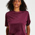 Short-sleeve velours top, Red