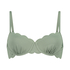 Scallop Padded Underwired Bikini Top, Green