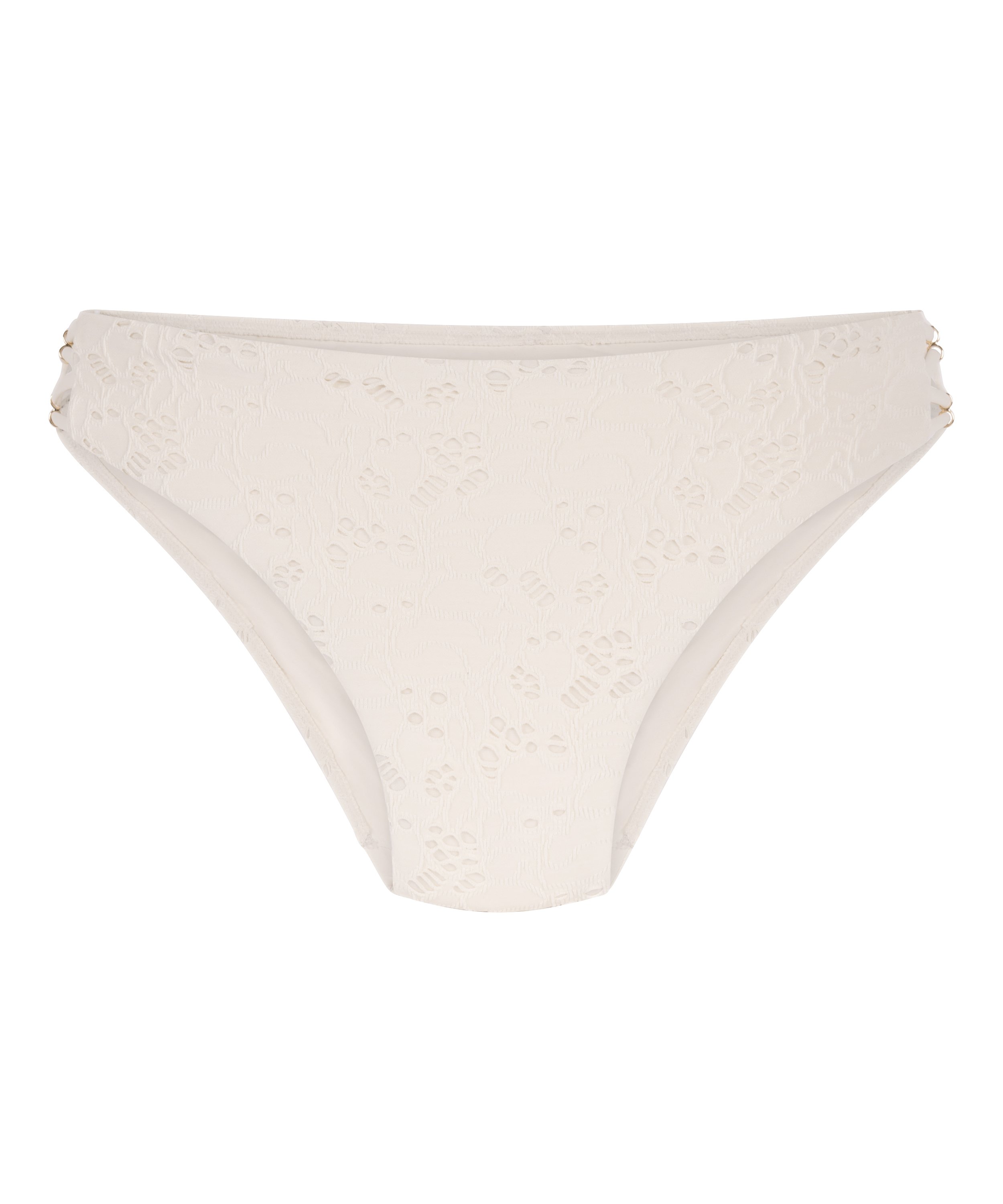 Crochet Bikini Bottoms, White, main