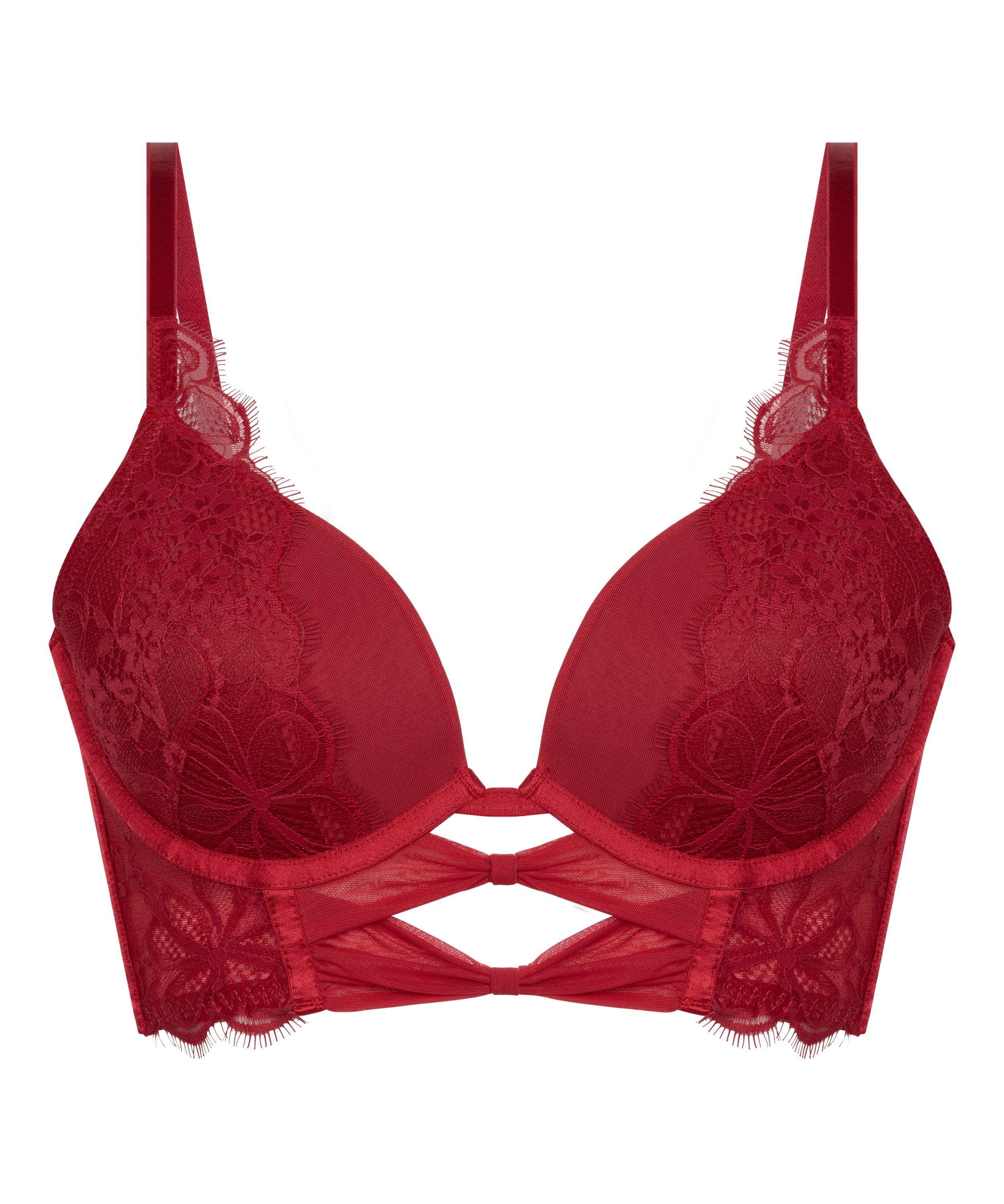 Marianna Push-Up Longline Bra, Red, main