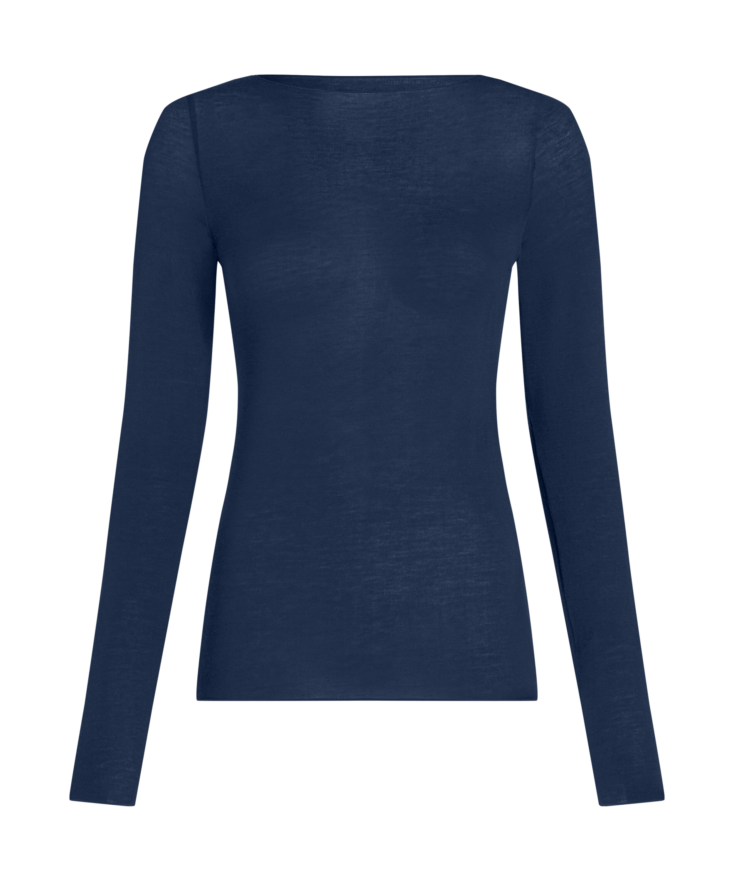 super soft Boatneck Shirt with Cashmere, Blue