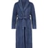 Long Fleece Bathrobe, Blue