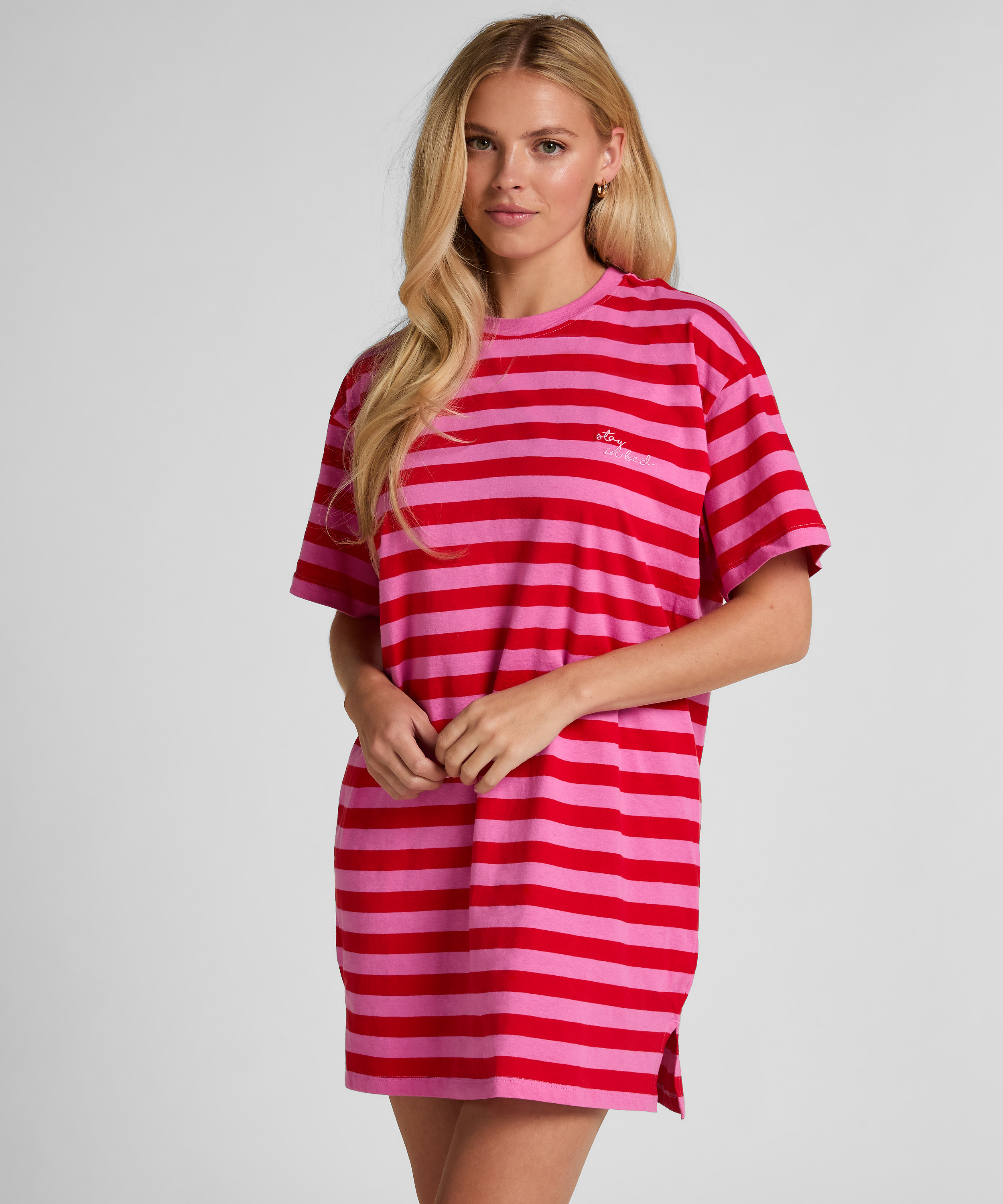Round Neck Nightshirt, Pink, main