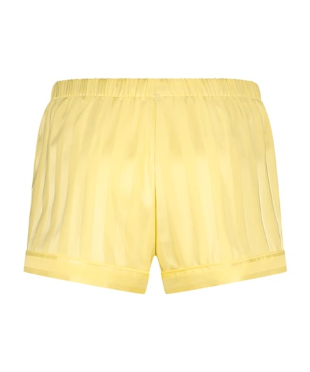 Satin pyjama shorts, Yellow