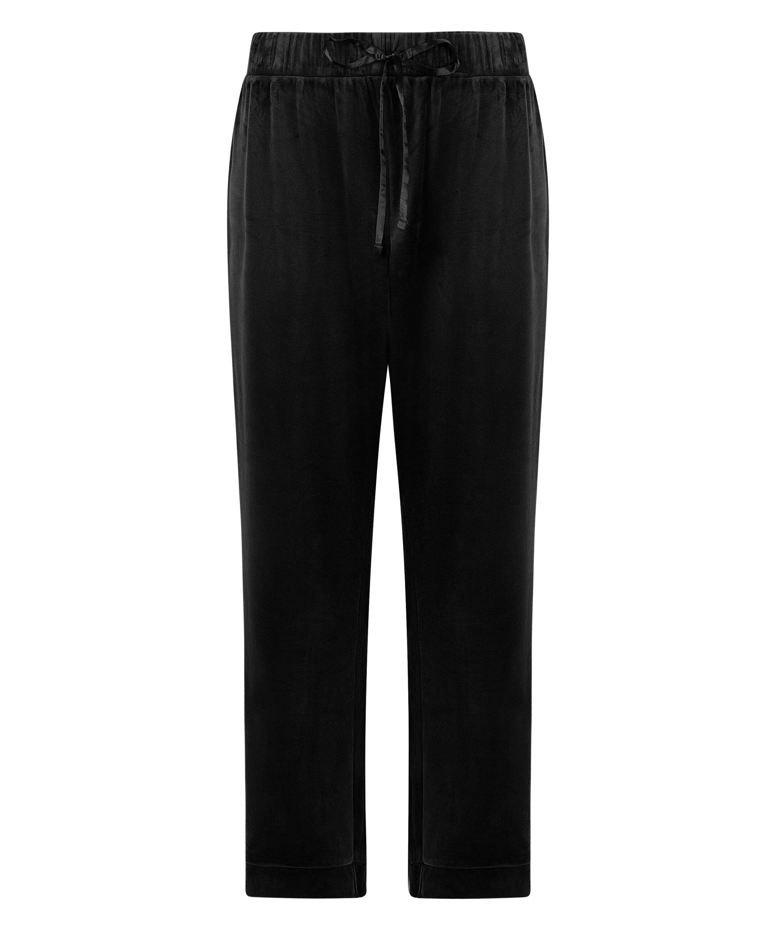 Velvet Pyjama Pants, Black