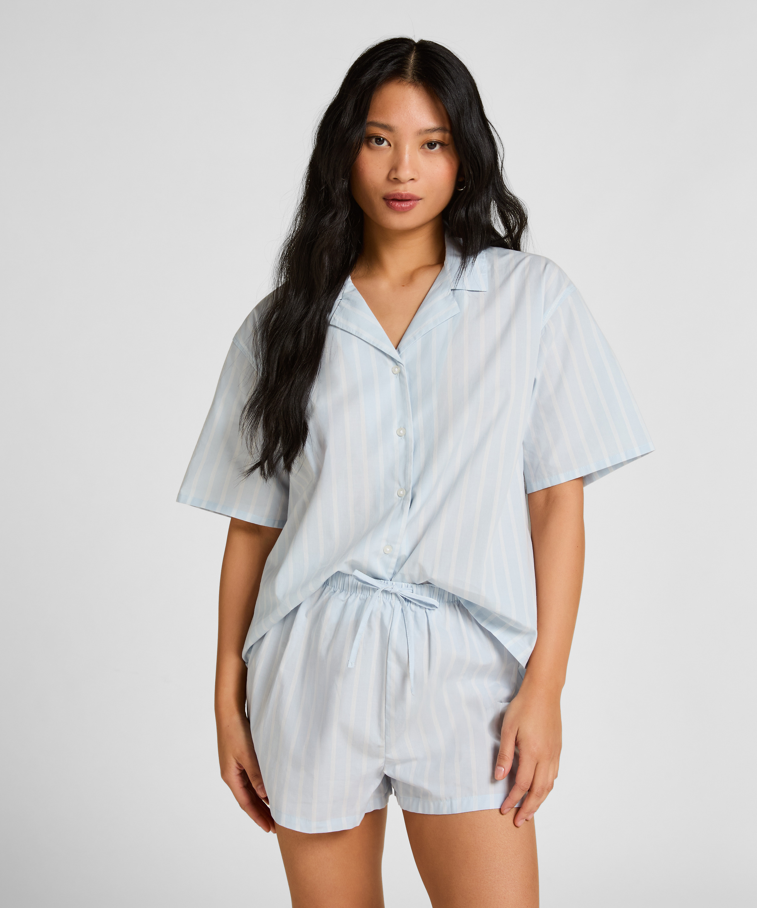 Striped Jacket Cotton, Blue, main