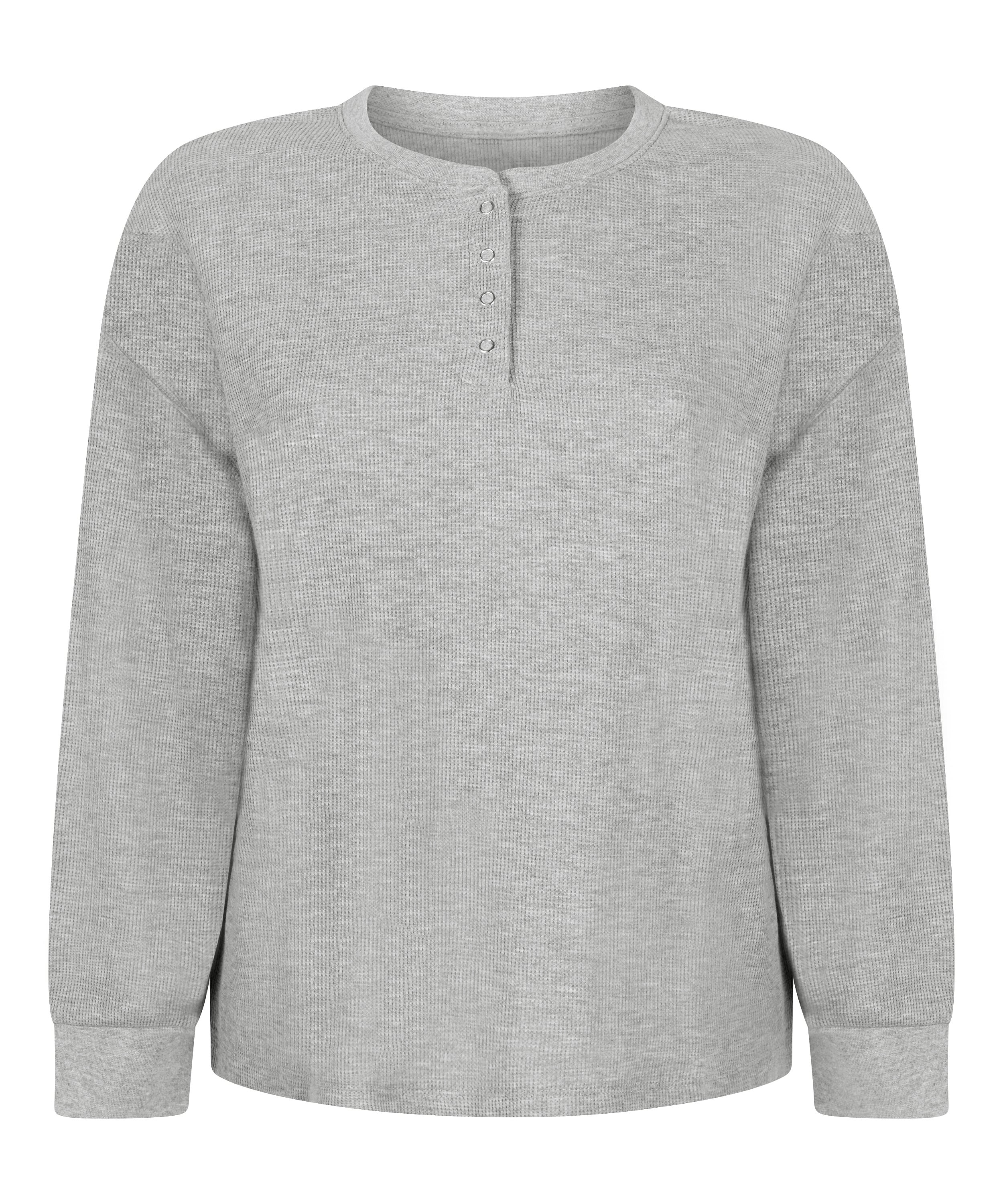 Top Waffle Henley, Grey, main