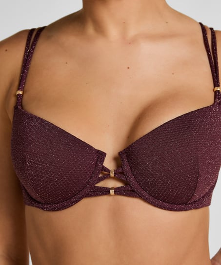 Panama Padded Underwired Bikini Top, Purple