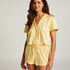 Satin pyjama shorts, Yellow