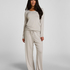 Pyjama Set Striped Henley, Gray