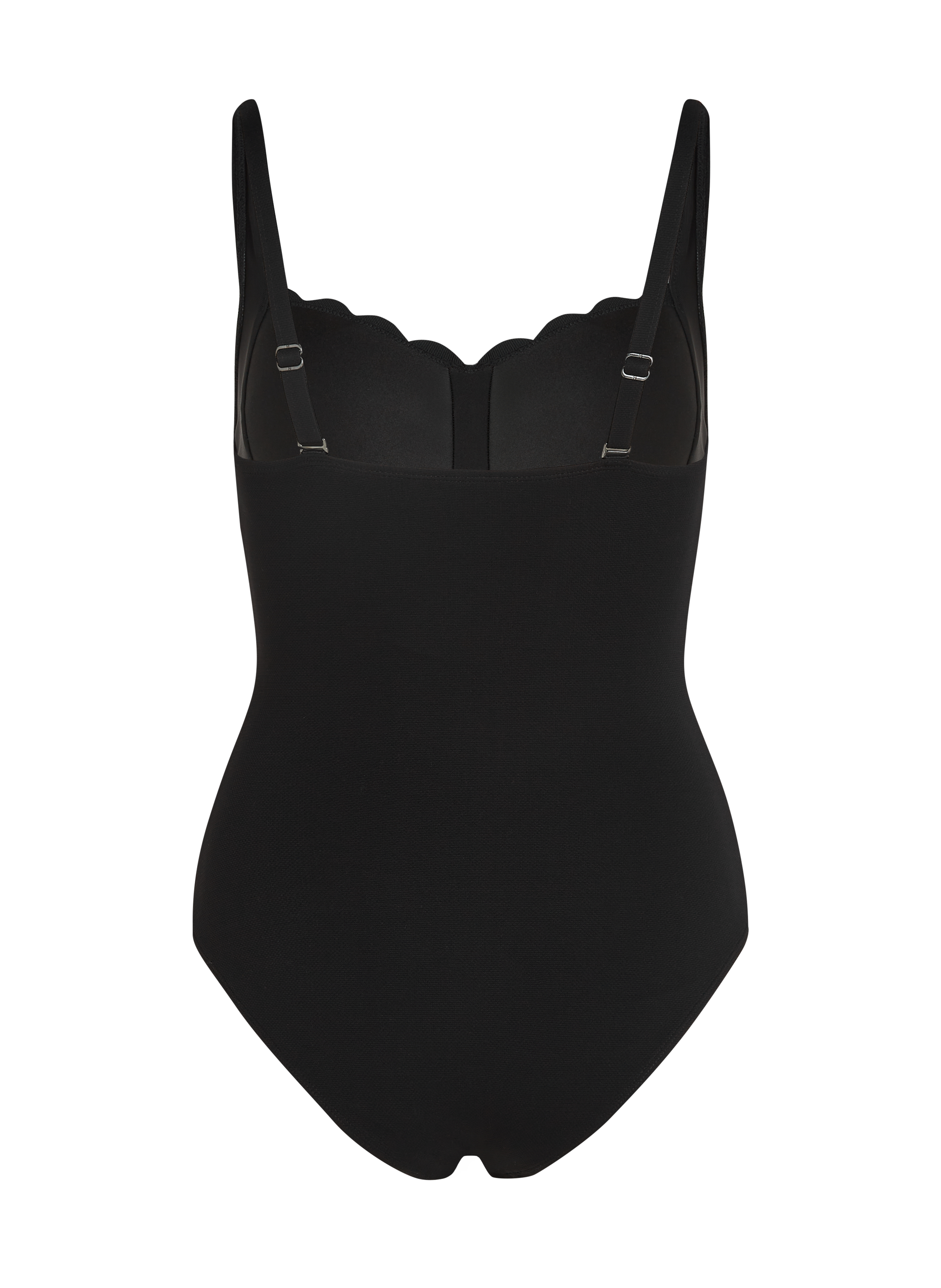 Shaping Scallop Swimsuit, Black, main