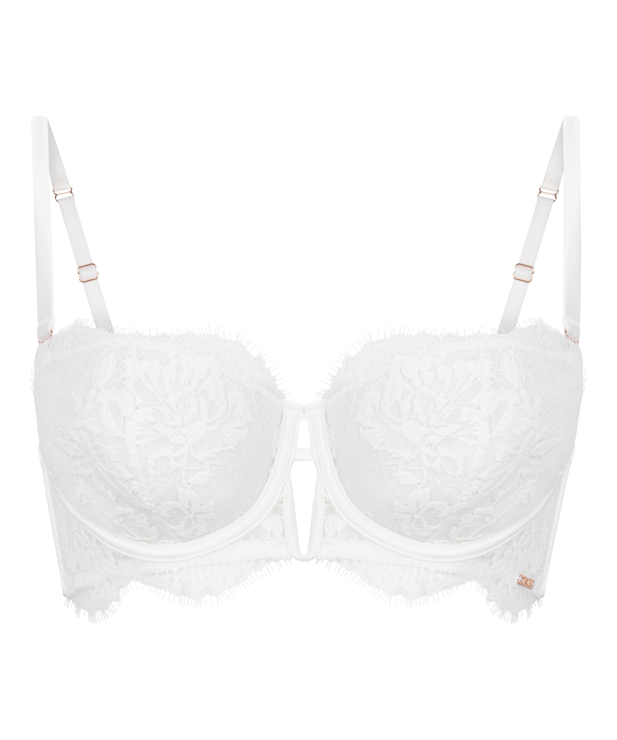 Tiah Non-Padded Underwired Longline Bra, White, main