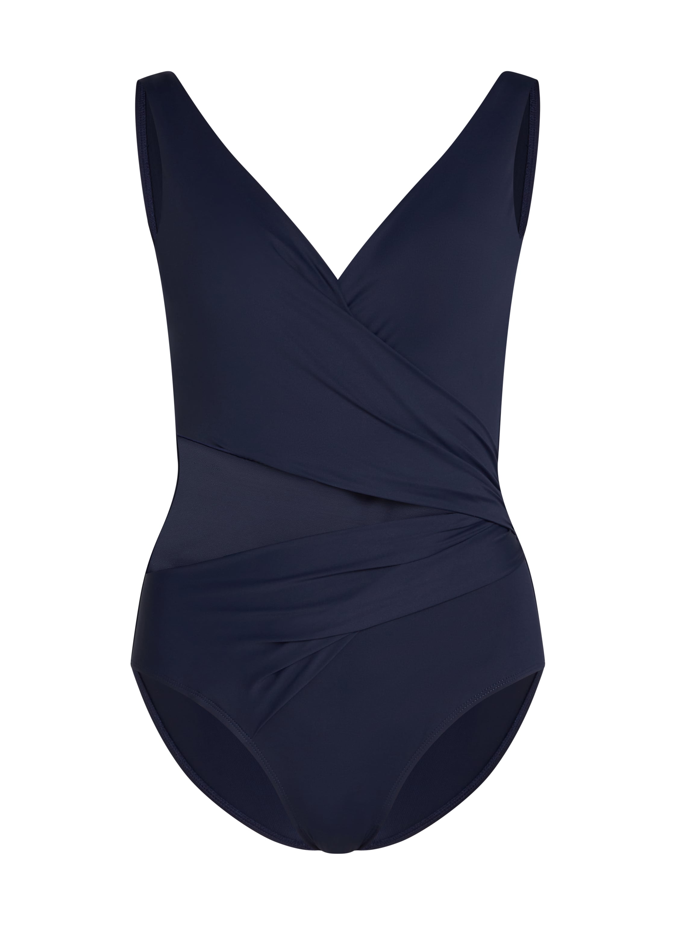 Shaping Shell Mesh Swimsuit, Blue, main