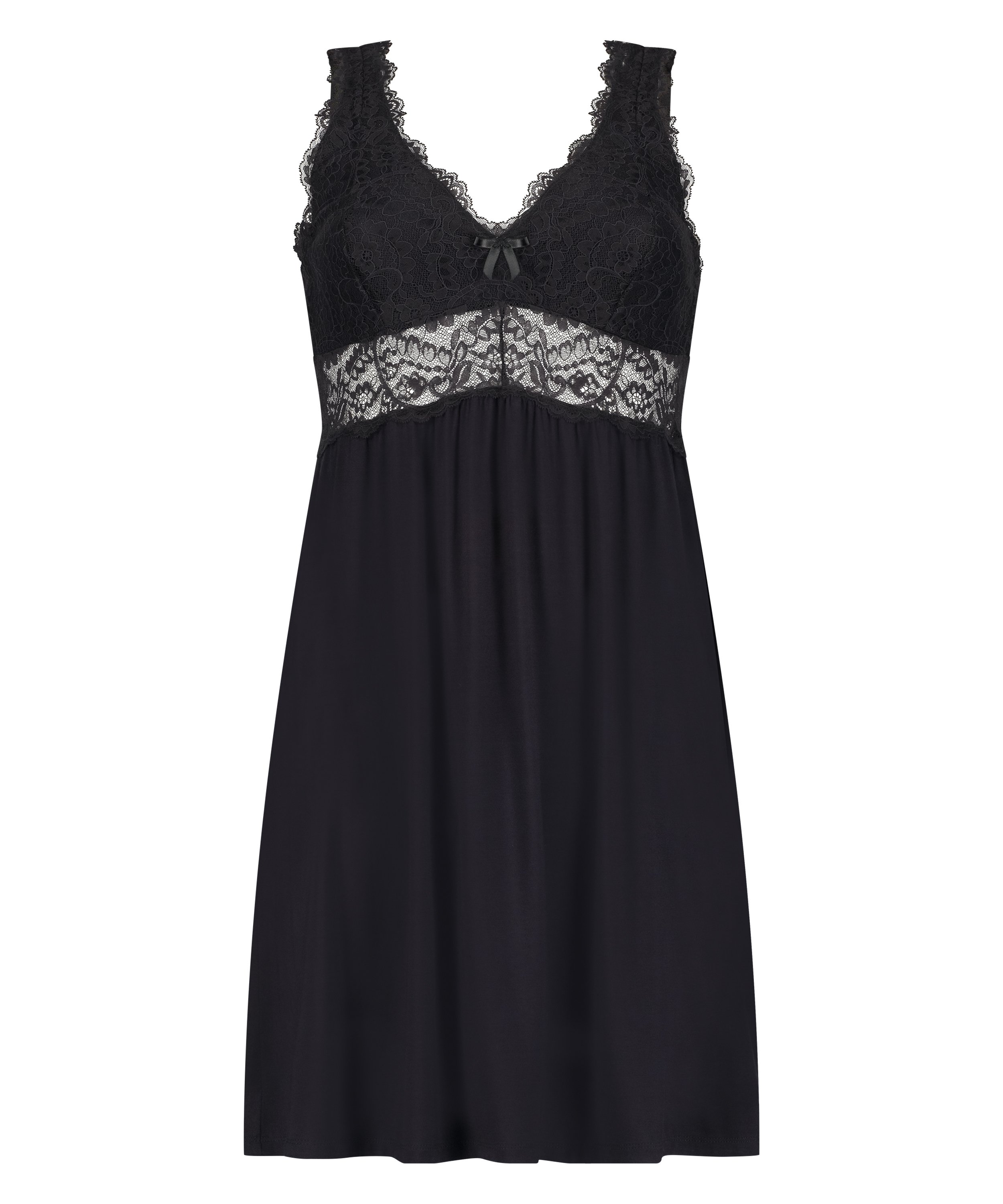 Nora Lace Slip Dress, Black, main