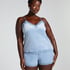 Velvet lace shorts, Blue