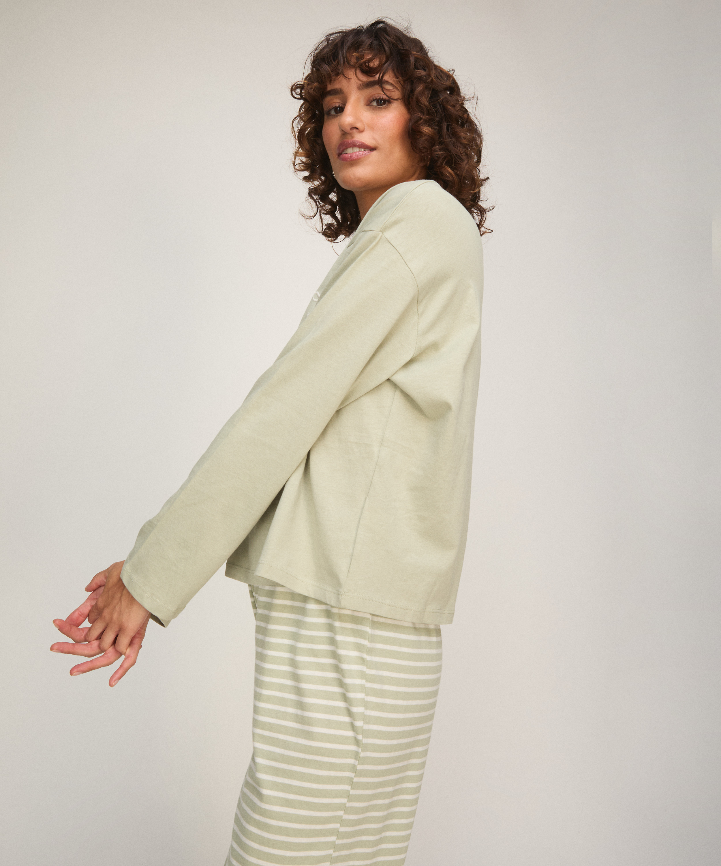 Pyjamaset Cotton Jersey, Green, main