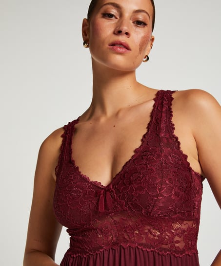 Nora Lace Slip Dress, Purple