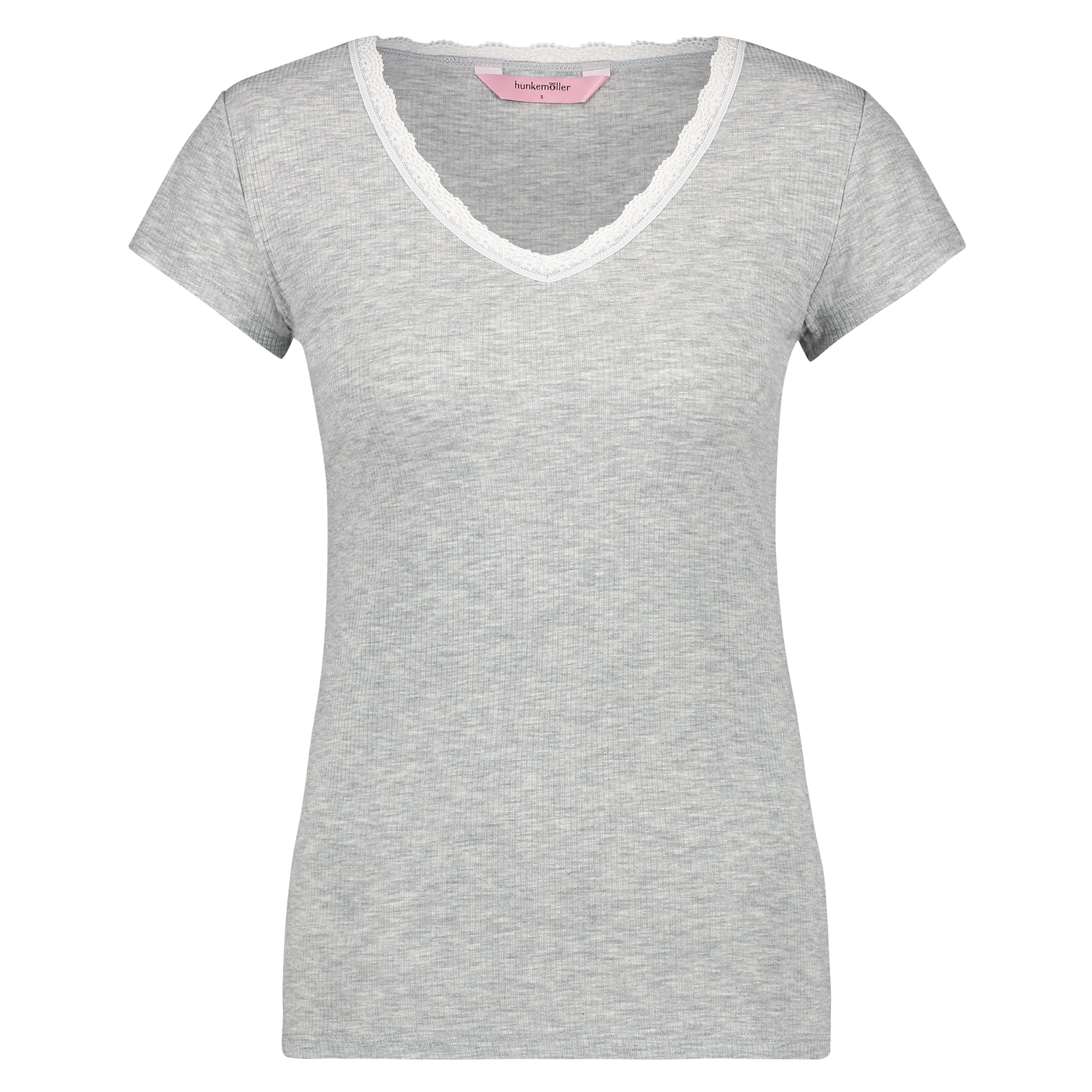 Top Rib V-Neck, Gray, main