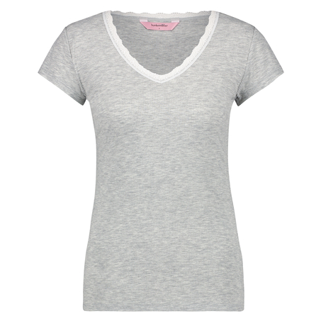 Top Rib V-Neck, Gray