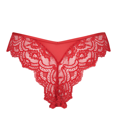 Heather High Leg Brazilian, Red