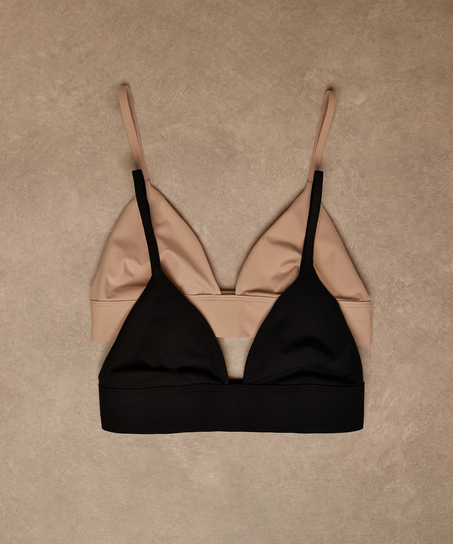 Smooth Triangle Bralette, Black