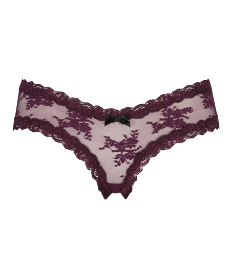 V-shaped Brazilian knickers mesh, Purple