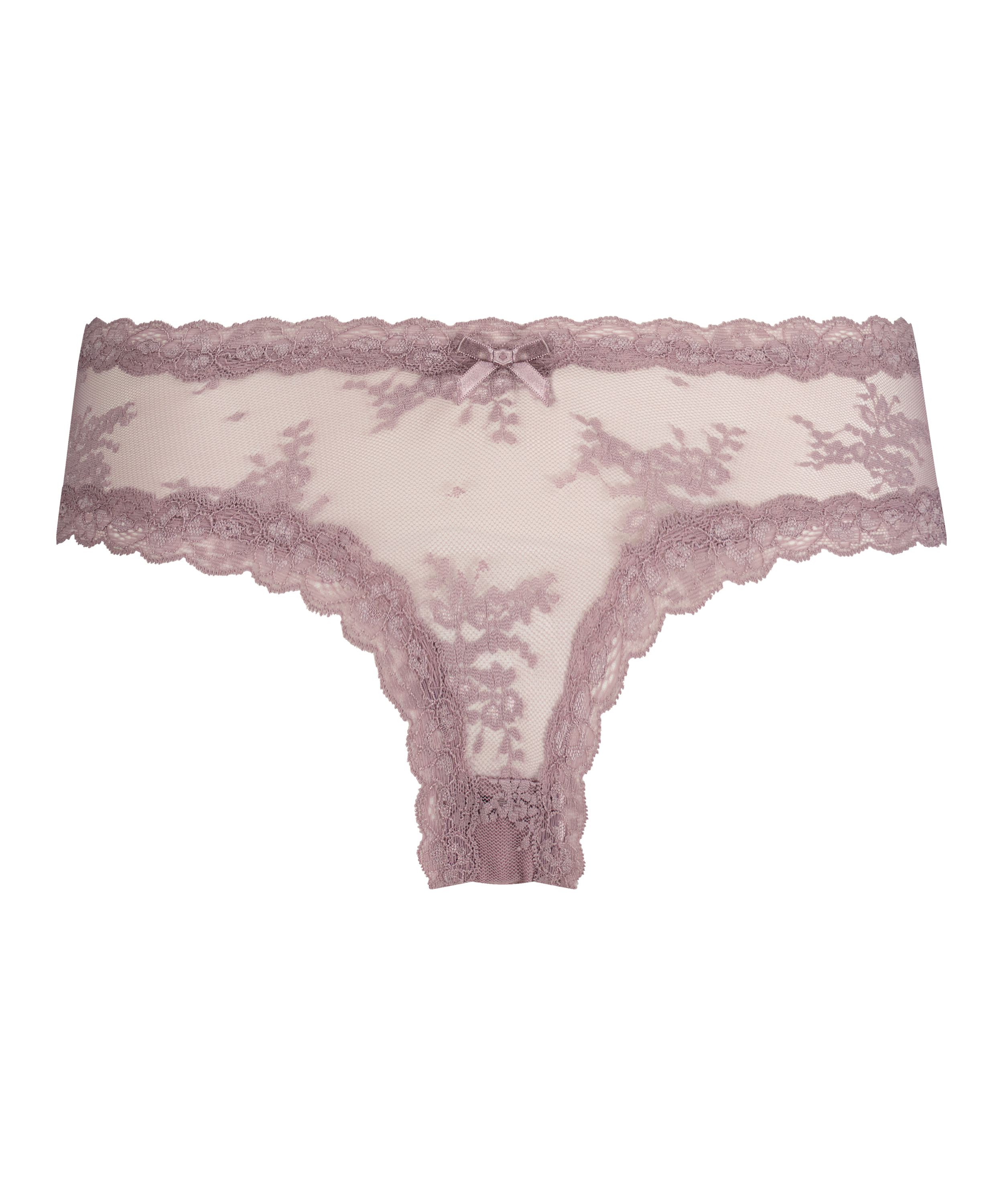 Floral Mesh V-shaped Brazilian Knickers, Purple, main