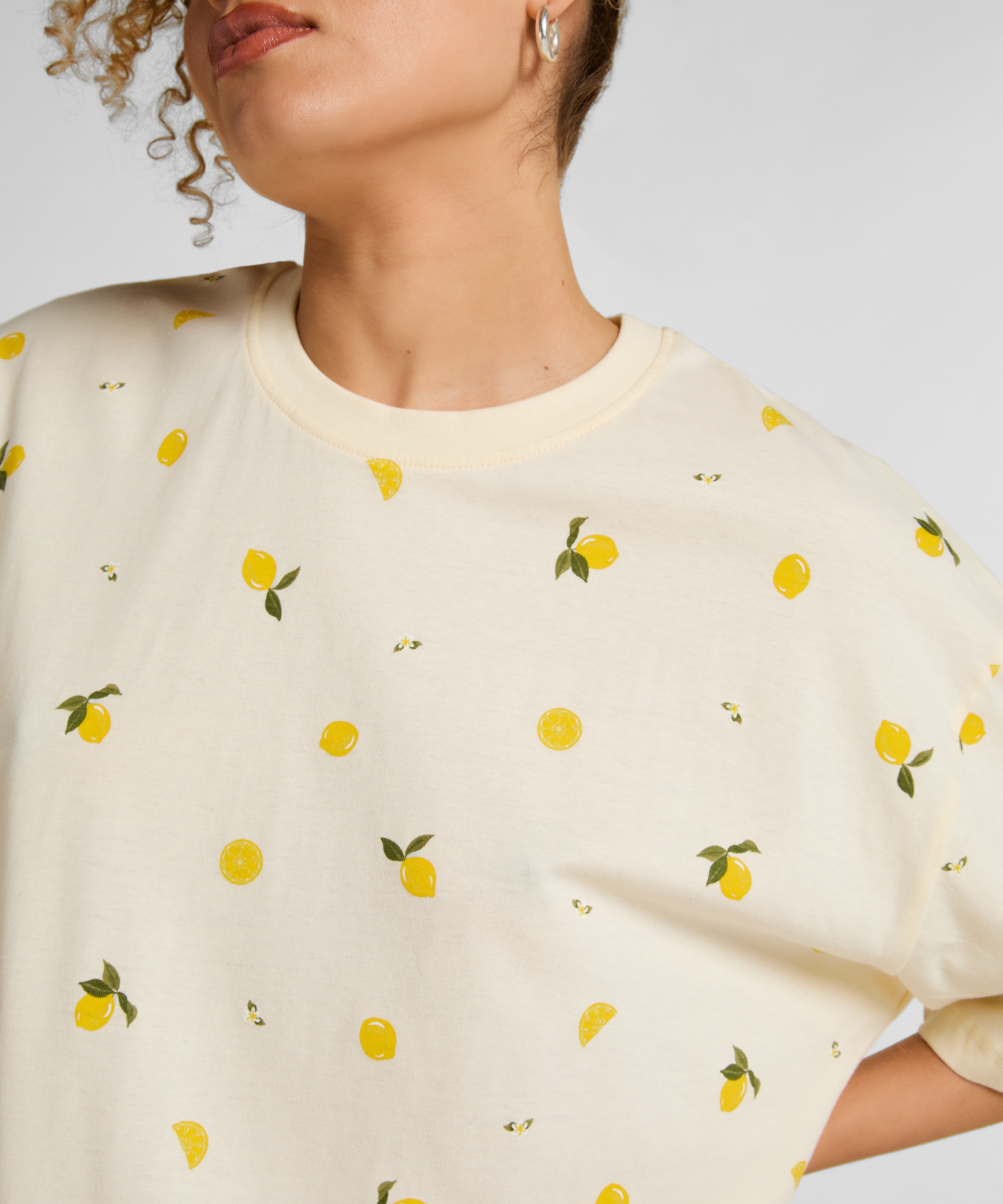 Round Neck Nightshirt, White, main