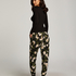 Jersey Long-sleeved Pyjama Top, Black