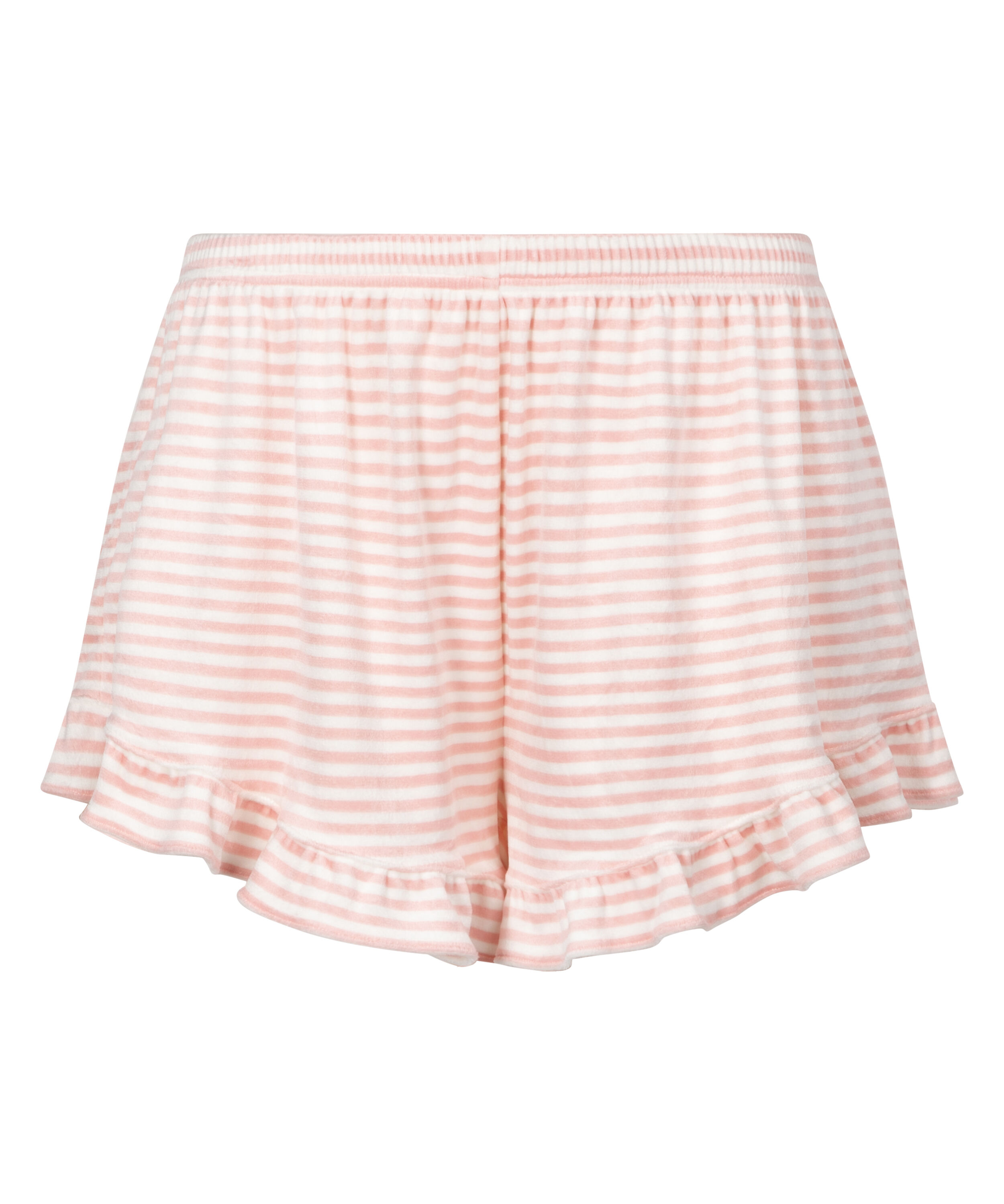 Velours Ruffle Shorts, Pink