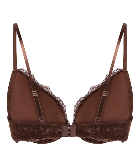Marine Padded Push-Up Underwired Bra, Brown