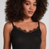 super soft Lace V-Neck cami with Cashmere, Black