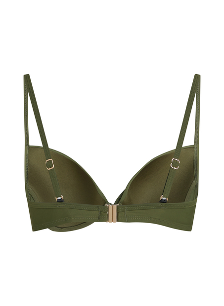 Luna padded bikini top, Green