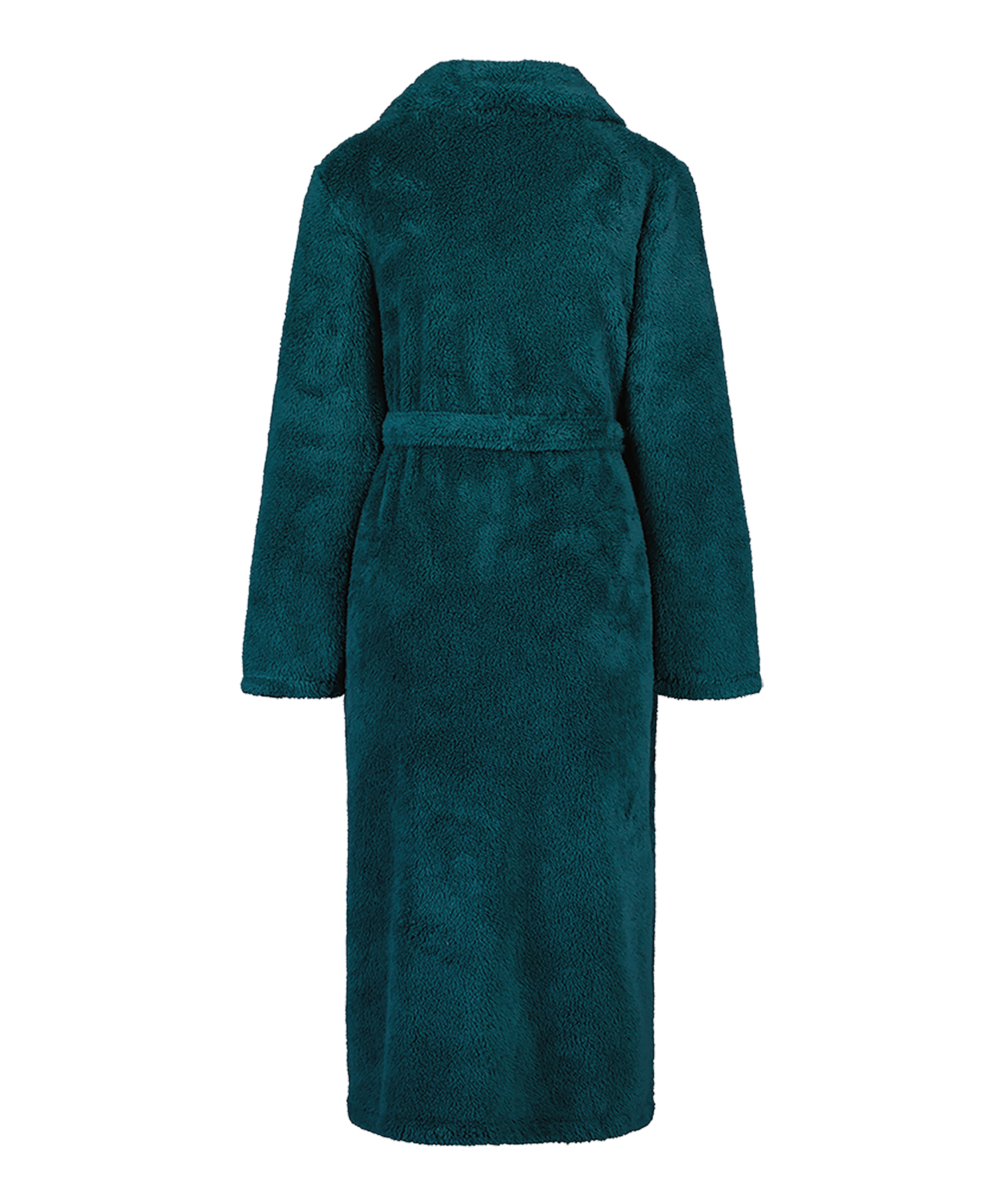 Long Fleece Bathrobe, Blue, main