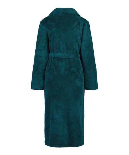 Long Fleece Bathrobe, Blue