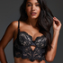 Amelia Padded Underwired Longline Bra, Black
